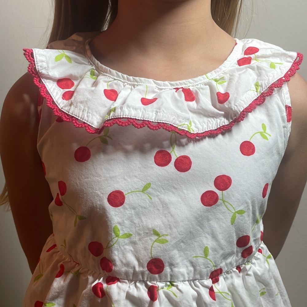 Gymboree red and white tiered cherries dress - Picture 5 of 7